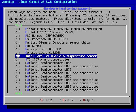 Menuconfig: Hardware Monitoring support