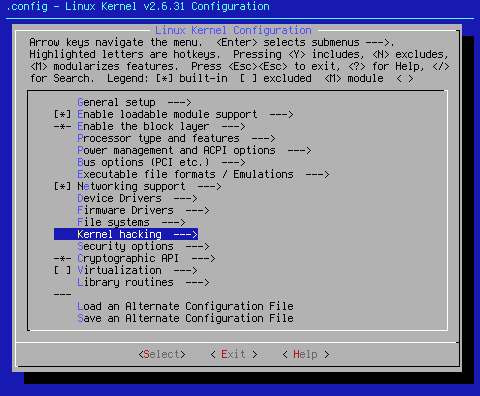 Kernel hacking from main page