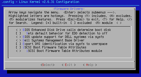 Firmware drivers sub page